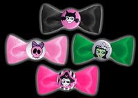 skull bow hair clips